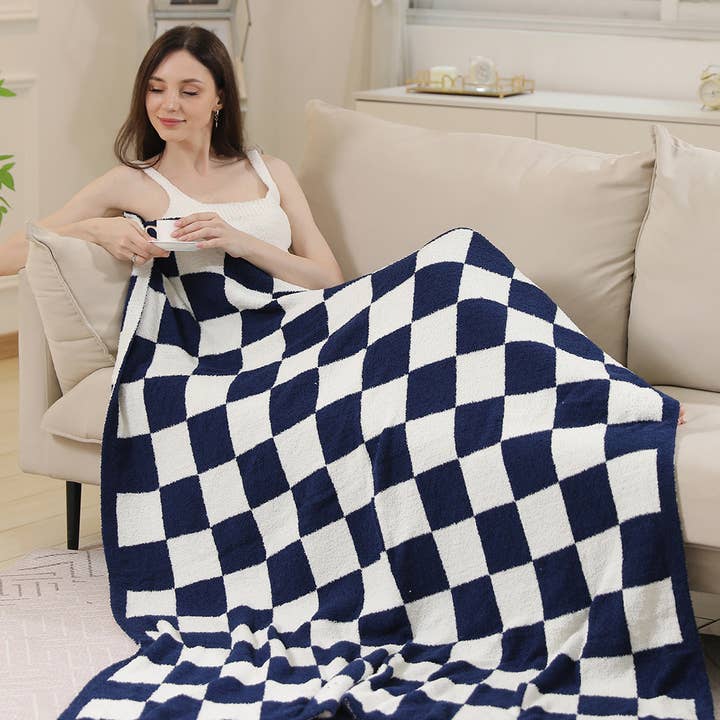 Fashion City - Wholesale Throw Blanket - Checkerboard Patterned Throw Blanket15