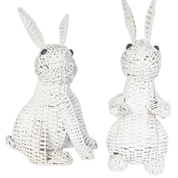 White Wicker Bunny for wholesale by The Enchanted Home