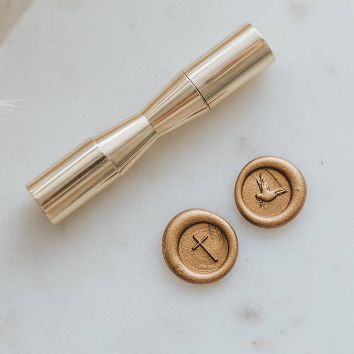 Written Word Calligraphy - Wholesale Decoratieve stempel - Kruis en Duif Mini Lakzegel