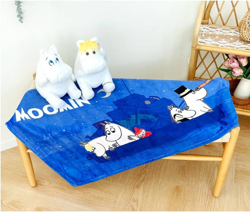 K-Wonderland - Wholesale Throw Blanket - Moomin Illust Warm Cozy Throw Mini Blanket5