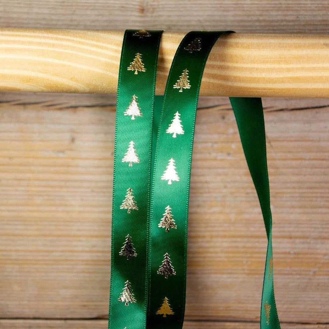 kadopapier.net - Wholesale Ribbon - Gift Wrapping - Satin Christmas Ribbon Christmas Tree Green0