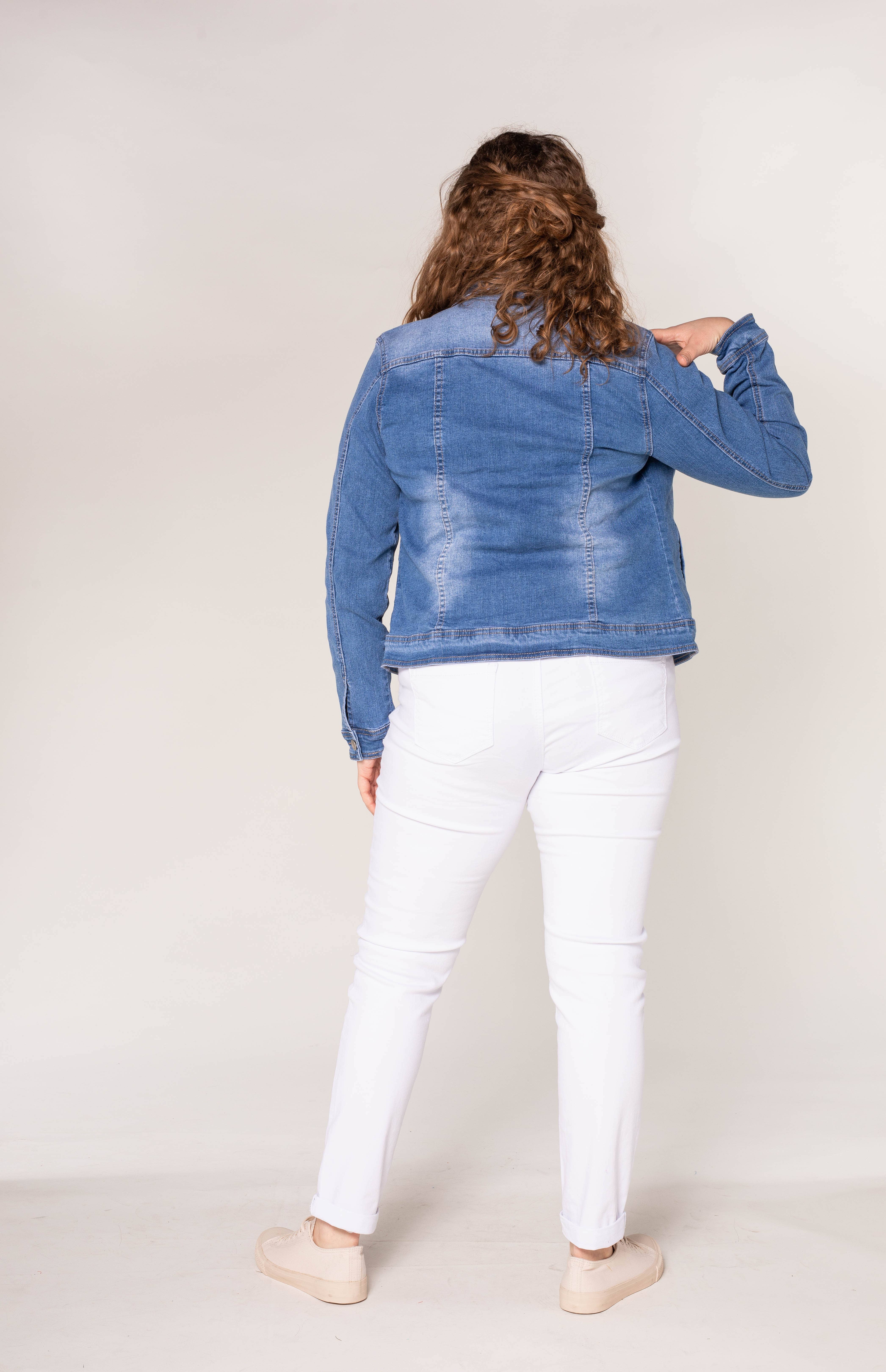 Nina Carter - Vendita all'ingrosso Giacca di jeans - Donna - Giacca in denim elasticizzato plus size H189-1/H204-1/203-119