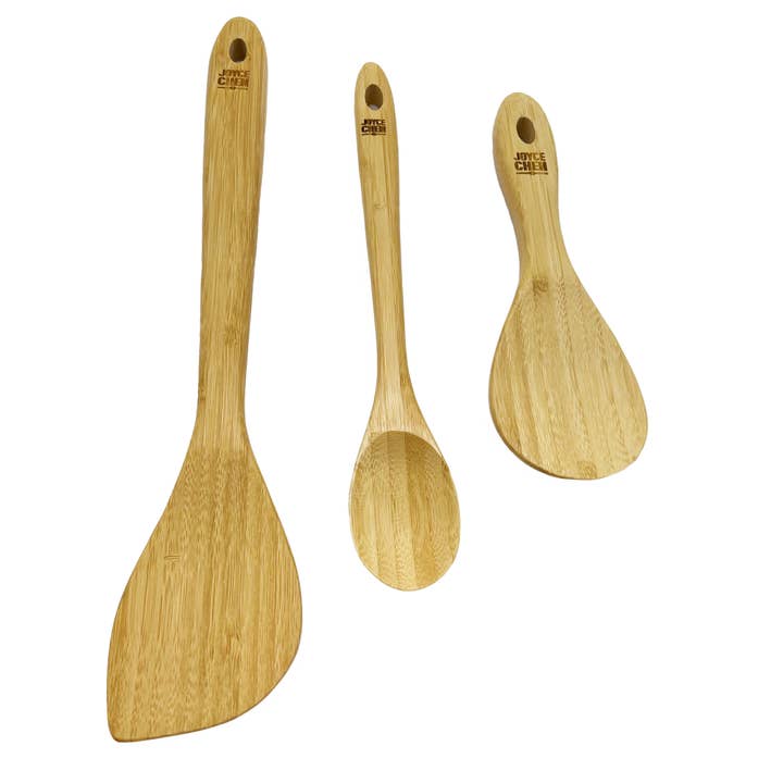 Joyce Chen Bamboo Wok Utensils, 3-Piece Stir Fry Set for wholesale by Kitchen Supply