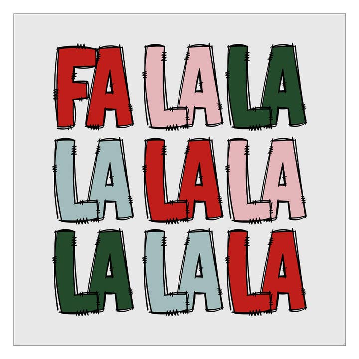 Flawless Transfers - Wholesale Sublimation Transfer - Fa La La Doodle DTF Transfer