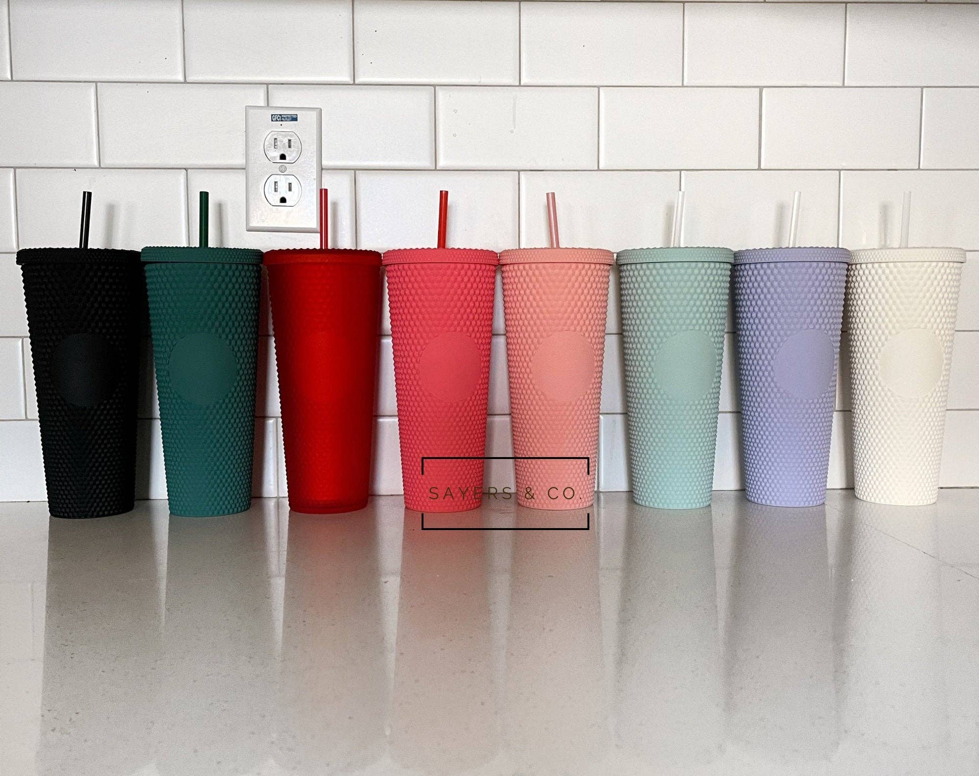 Matte Black 24oz Matte & Glossy Studded Double Walled Tumbler for wholesale on Faire9