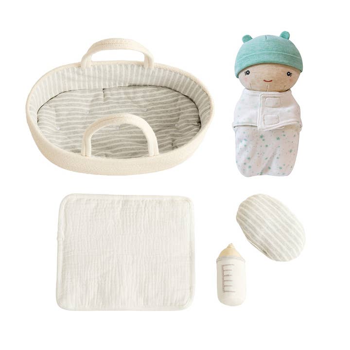 Porta-bonecas e Boneca Feijão com Enxoval por atacado de Wonder & Wise by Asweets