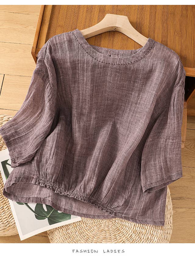 Whisper Mint - Wholesale Blouse - Women's - vintage cotton linen blouses tops women