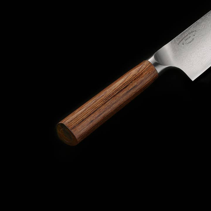 Ed Mahony – Faca de cozinha/utilitário por atacado – Faca Santoku PUMA IP 7", lâmina Damast VG-10 com cabo de madeira pakka2