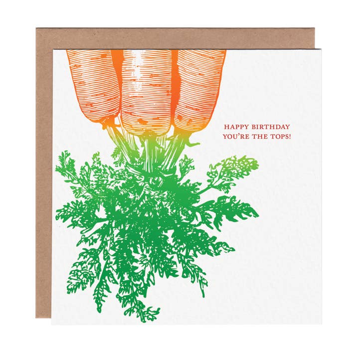 You Are Tops Carrot Birthday Greeting Card for wholesale by Ampersand M Studio