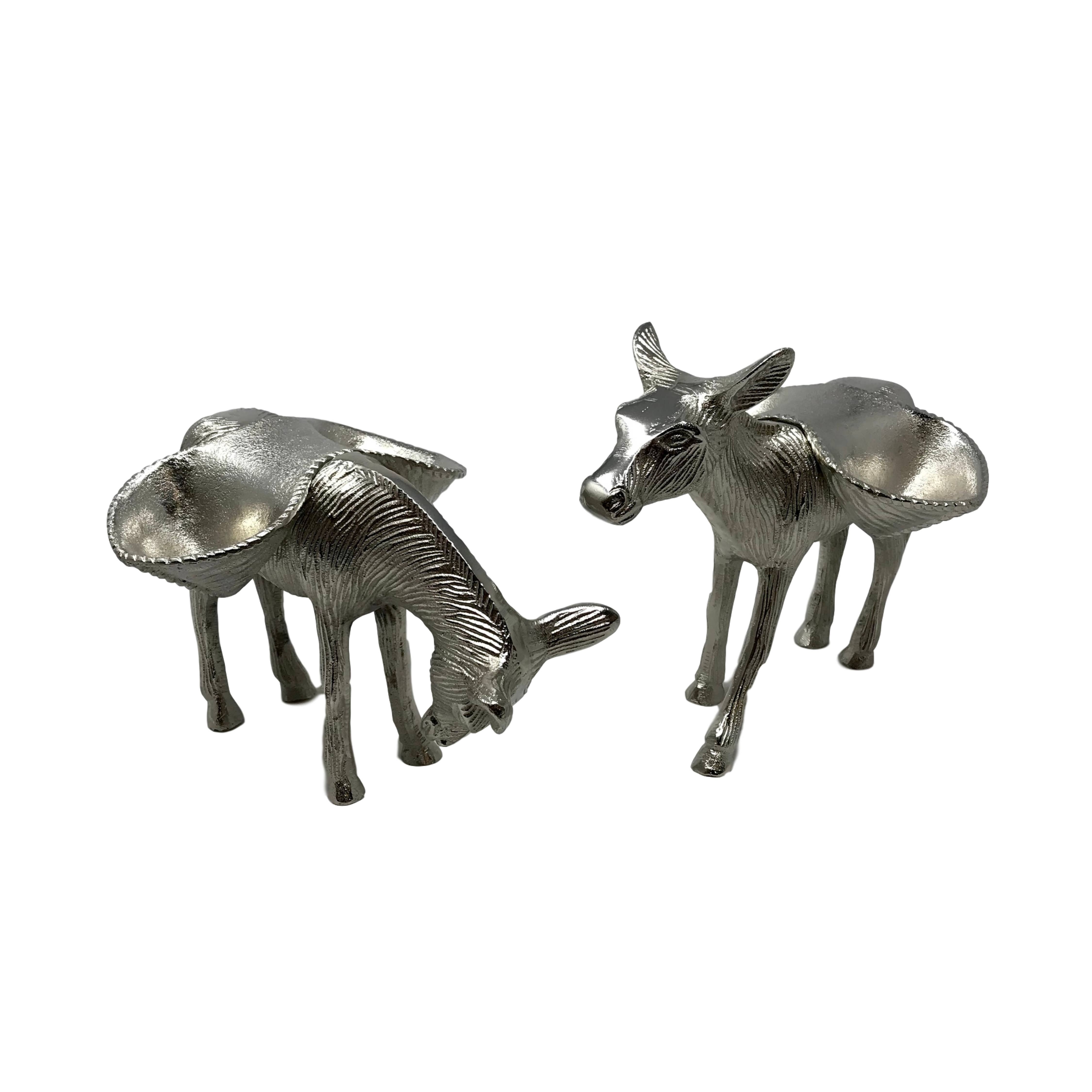 Wilco Home – wholesale Decorative plate/dish/bowl – Set/2 Donkey Figures with Side Saddle Serving Dishes2