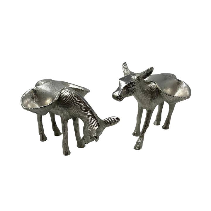 Wilco Home – wholesale Decorative plate/dish/bowl – Set/2 Donkey Figures with Side Saddle Serving Dishes2