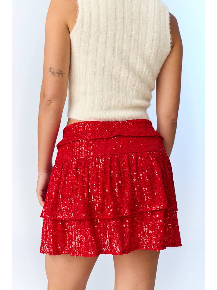 Papermoon - Wholesale Skirt - Women's - PS18588 - Alice Sequin Double Tier Skirt