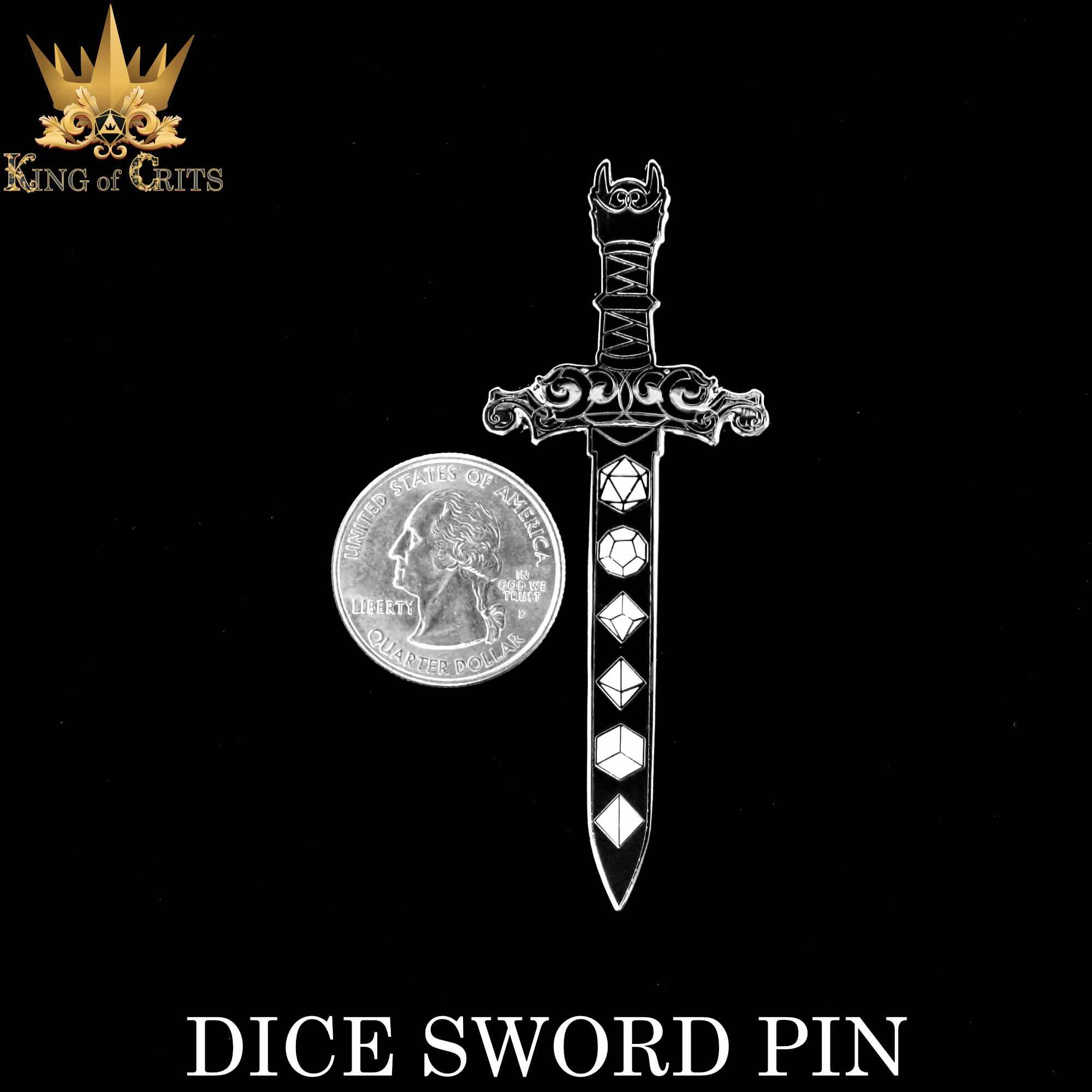 DNDDICE.COM - Wholesale Lapel Pin/Button - Dice Sword (Enamel Pin)1