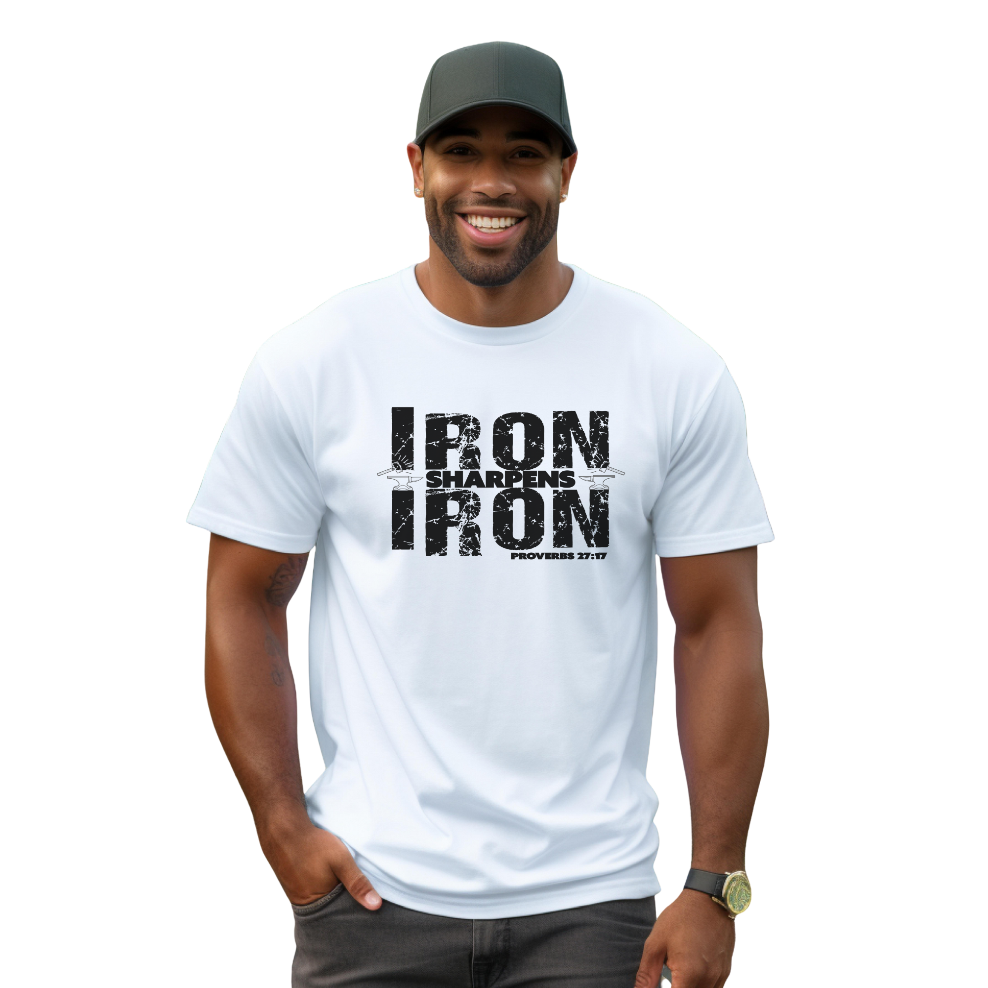 Love Ann Joy Apparel, LLC - Wholesale Screen Printed T-Shirt - Men's - Iron Sharpens Iron Shirt - Proverbs 27:17 Christian T-Shirt2