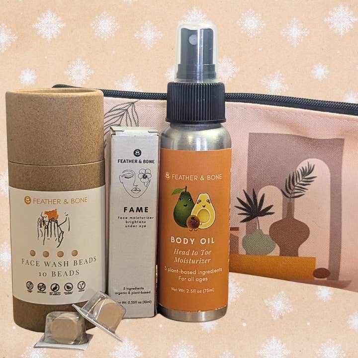 Holiday Travel Skincare Set – Travel-Friendly & Natural for wholesale by Feather & Bone