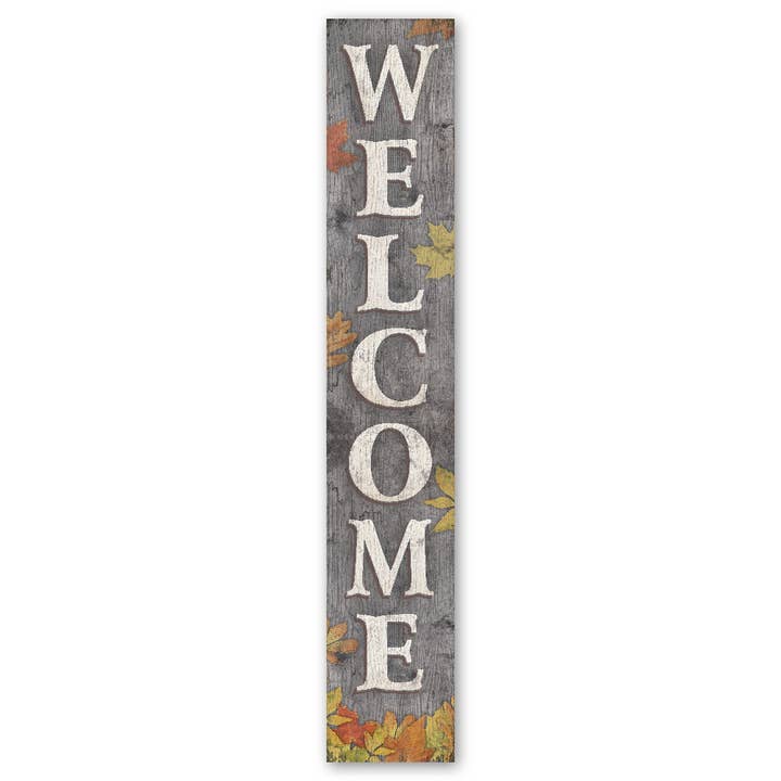 Welcome Grey With Fall Leaves - Porch Board™ for wholesale by ST Creations