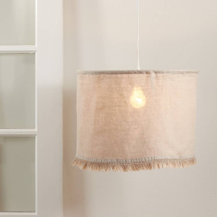 Saro Lifestyle - Wholesale Lamp Shade - Stonewashed Fringe Lamp Shade5