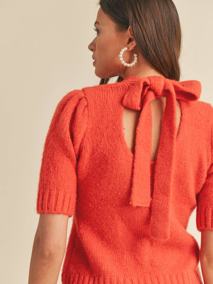 &MERCI - Wholesale Knit Sweater - Women's - MOCK NECK TIE BACK SWEATER MSW102947