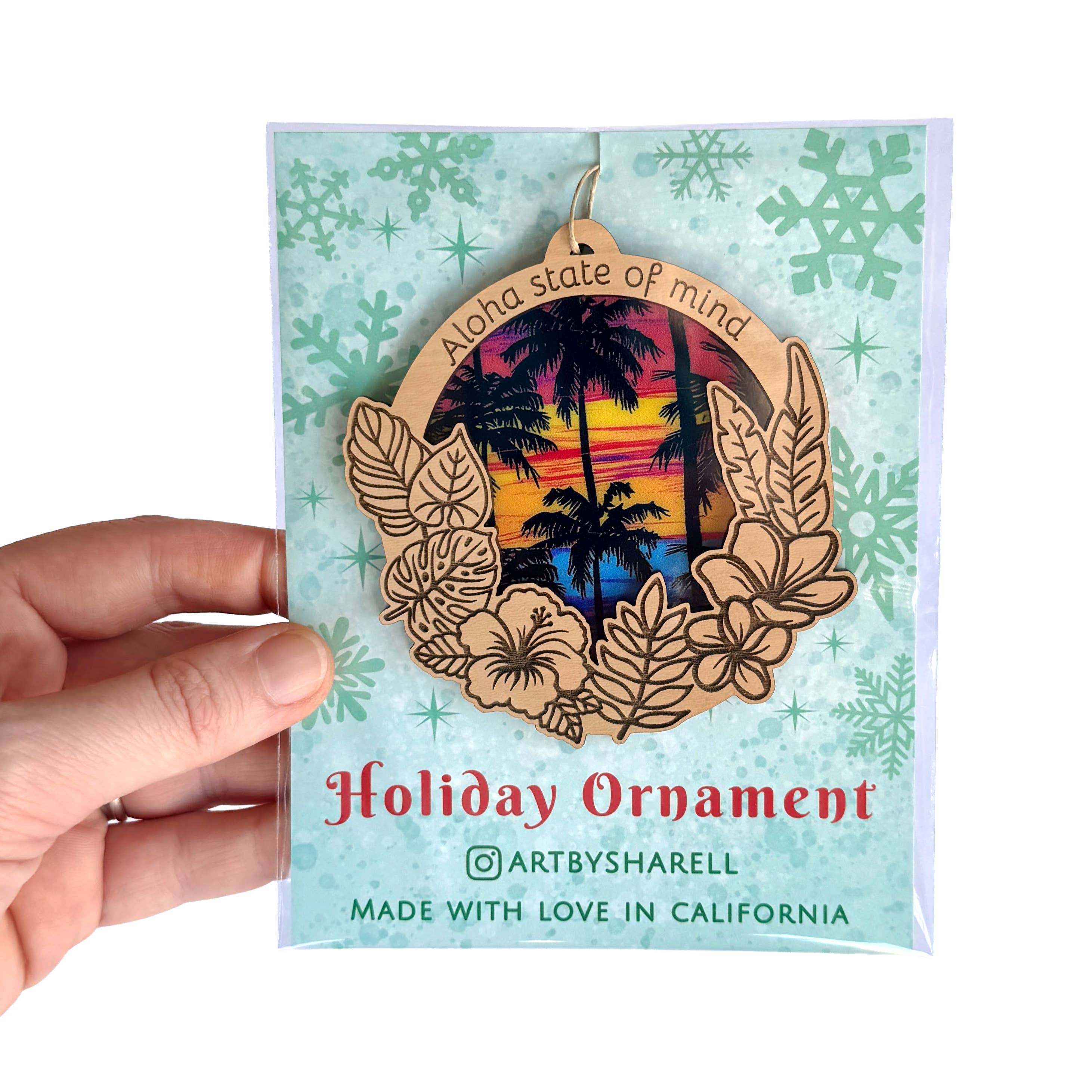 Art by Sharell - Vente Lots de décorations - Ornement État d'Esprit Aloha | Décor Coucher de Soleil Hawaïen2