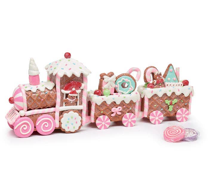 Dunn Deals - Wholesale Christmas Decoration - Santa's Sweet Shoppe Collection - 13" CLAY DOUGH GINGERBREAD TRAIN0