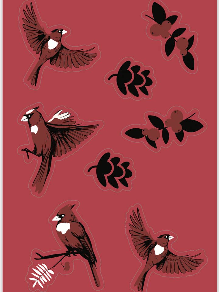 Cardinal | Sticker Sheet for wholesale by Bubble Baby