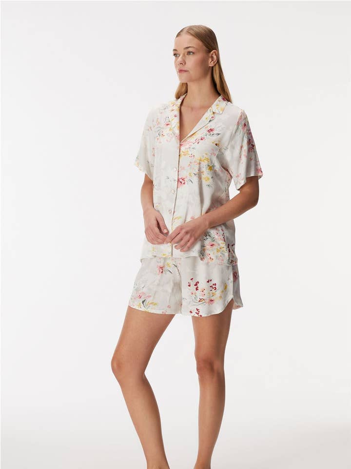 Conjunto de Camisa de Manga Curta e Calções Blossom 11355 para Mulher por atacado de GOLDENBAY