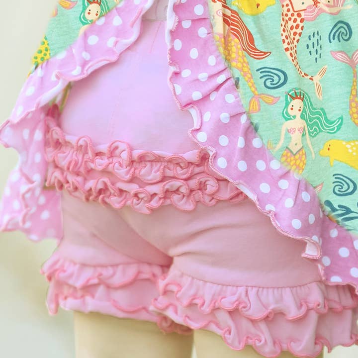 AnnLoren Baby & Big Girls Pink Ruffle Butt Shorts Kids PrePk for wholesale by AnnLoren