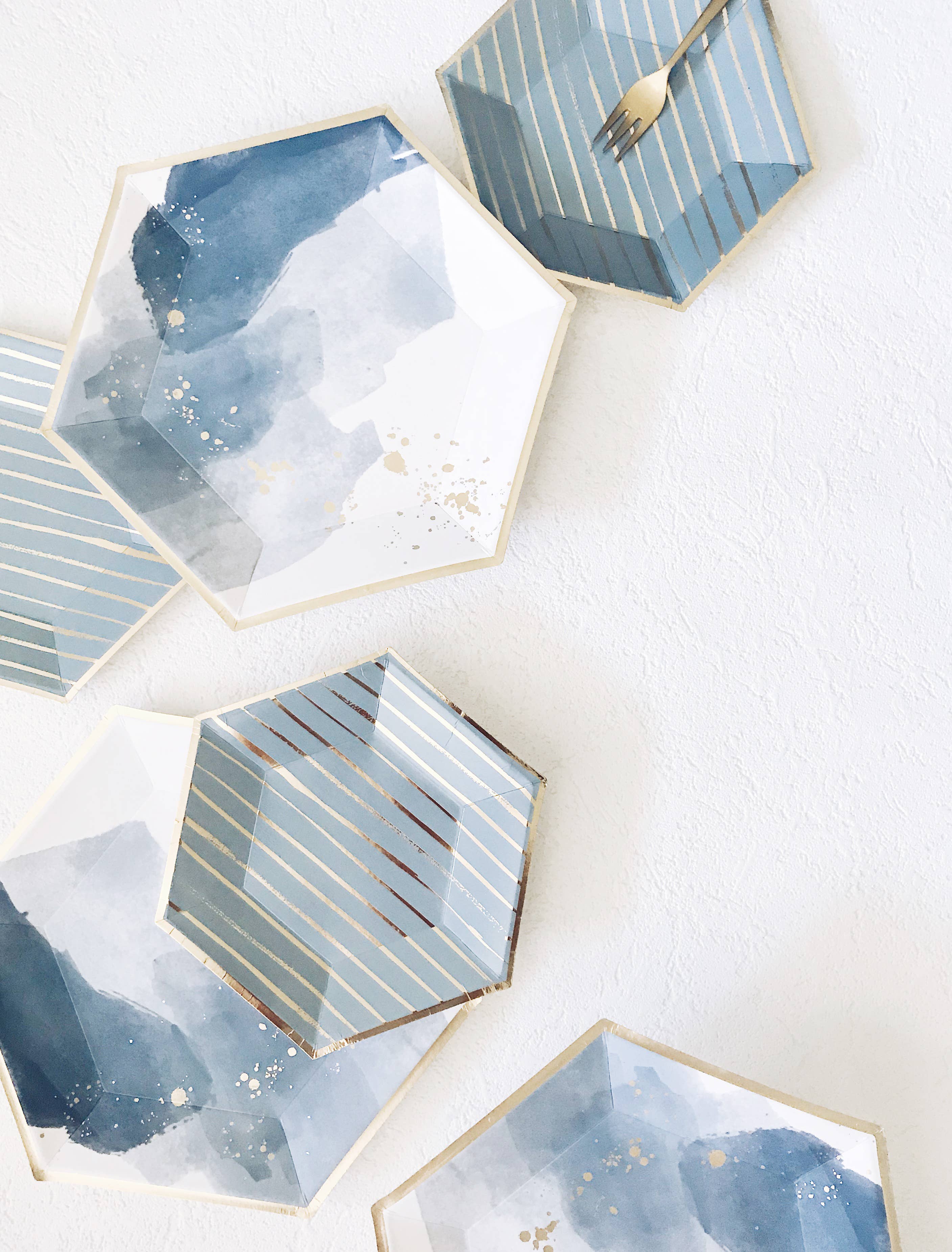 Harlow & Grey – Engroshandel Engangsserviet – Malibu - Blå akvarel cocktailpapirservietter6