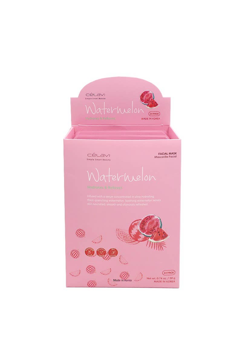 PINEAPPLE Beauty - Vente Masque pour le visage - Celavi MK028 Masque Visage Pastèque Hydratant - 24 pcs0