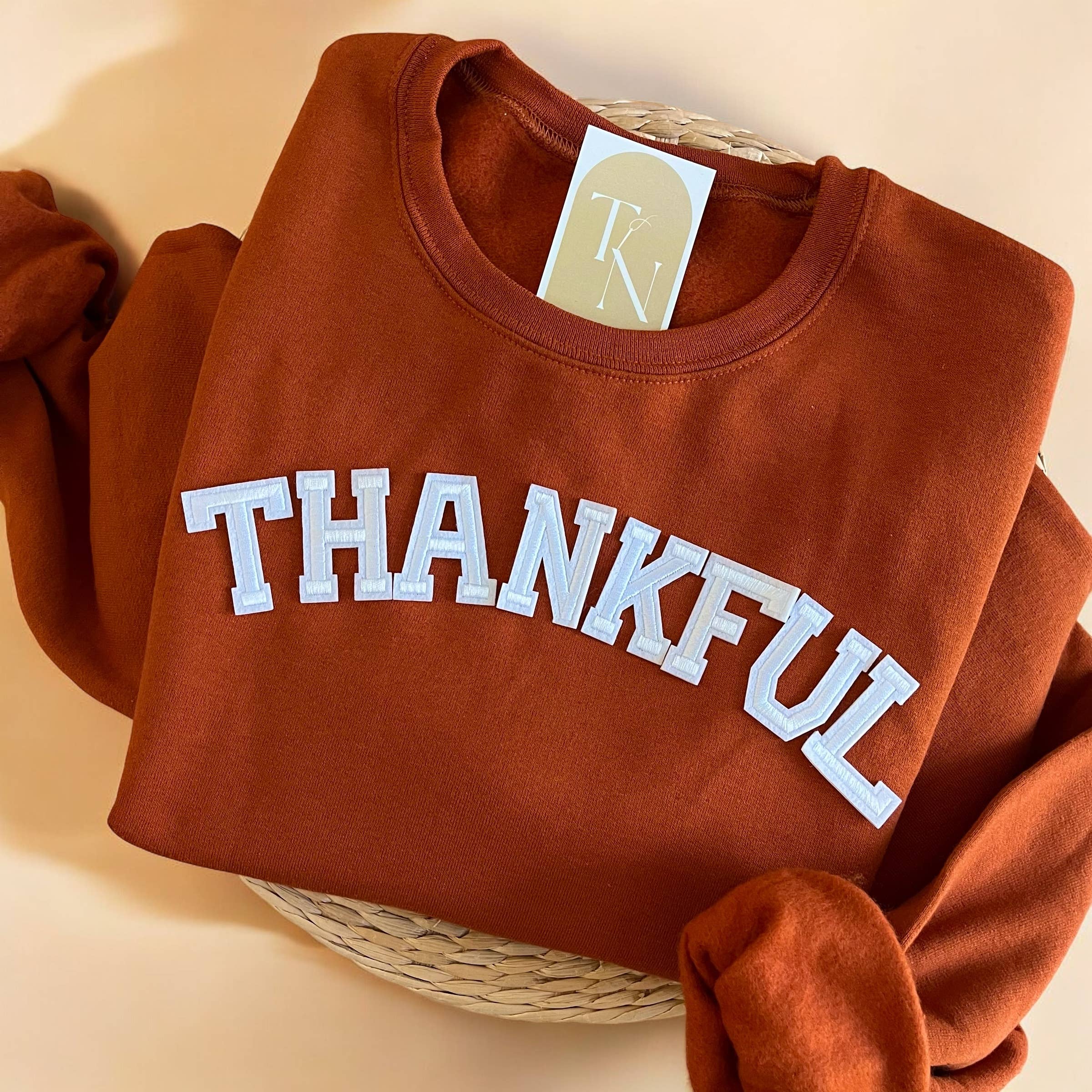 Threads And Needles, INC. - Wholesale Graphic Sweatshirt - Women's - Thankful Sweatshirt, Fall Thanksgiving Sweatshirt3