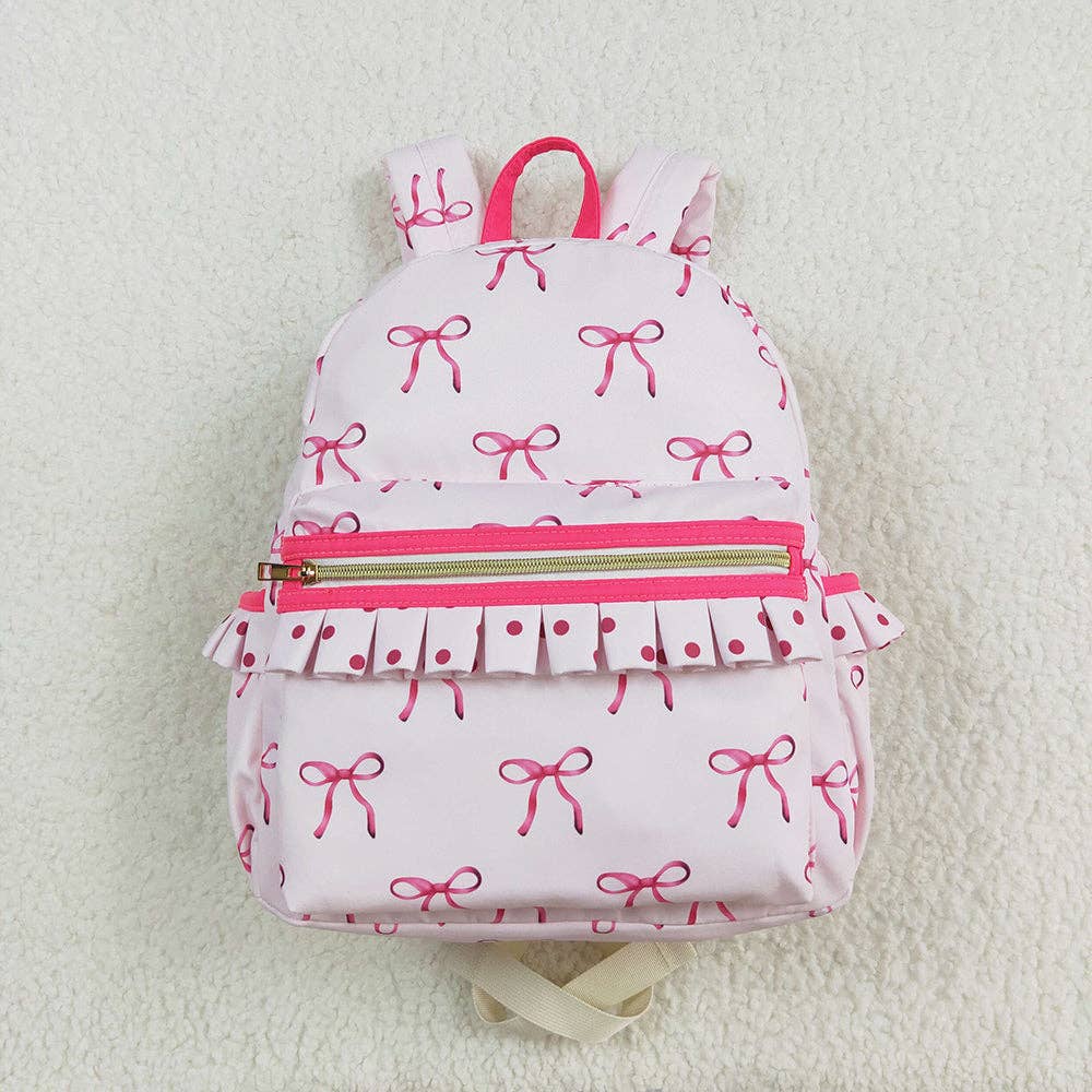 Aier Wholesale - Wholesale Backpack - Kids - Baby Kids Girls Pink Bows Backpack Zip Back Bags0