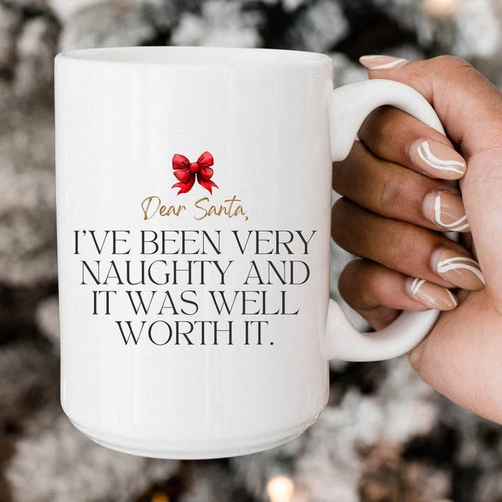 Kære julemand, I've Been Naughty 15oz kaffekrus for engroshandel hos SheMugs