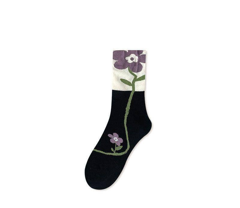 Tourtiwi – wholesale Socks – Women's – Tulip Floral Patterned Crew Socks