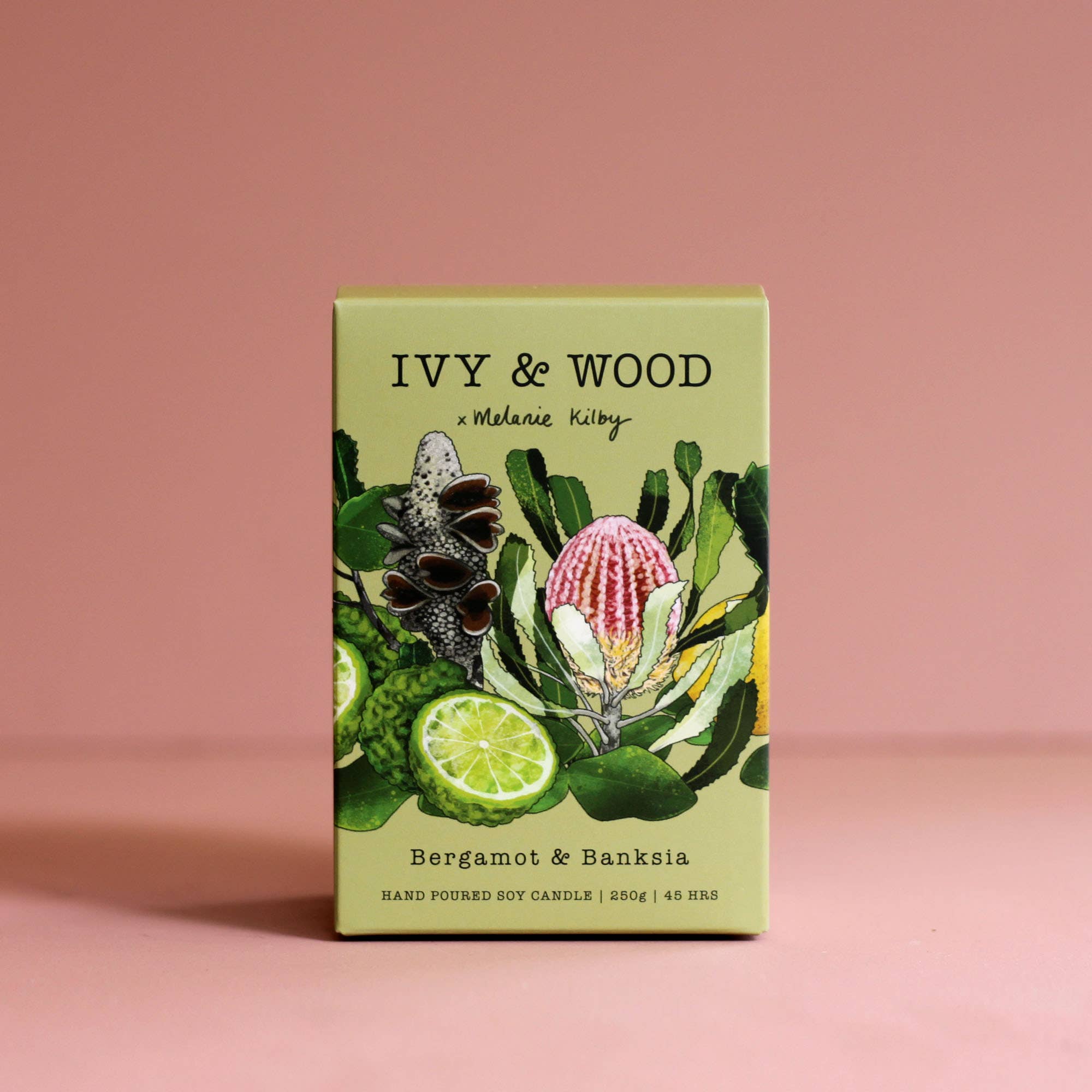 Ivy & Wood – wholesale Jar/filled candle – Australiana: Bergamot & Banksia Soy Candle2