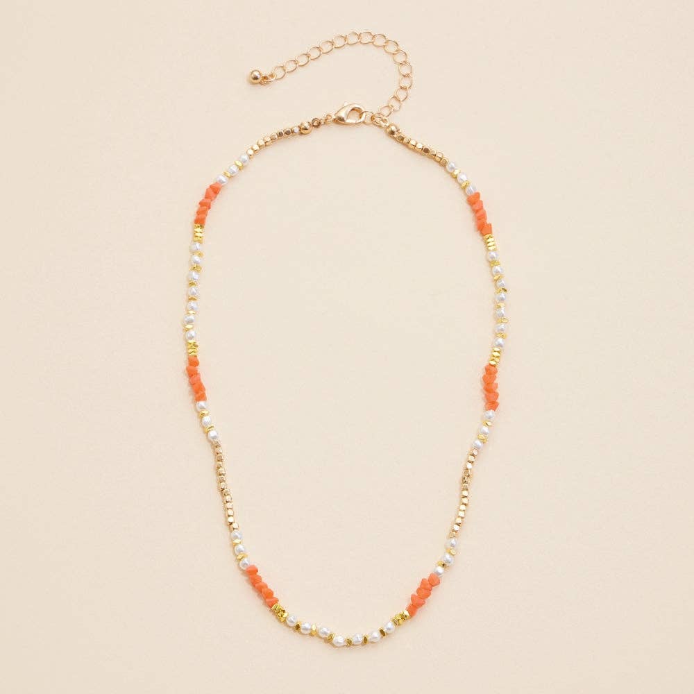 Frem – wholesale Beaded/pearl necklace – Glass Pearl & Metal Beaded Necklace3