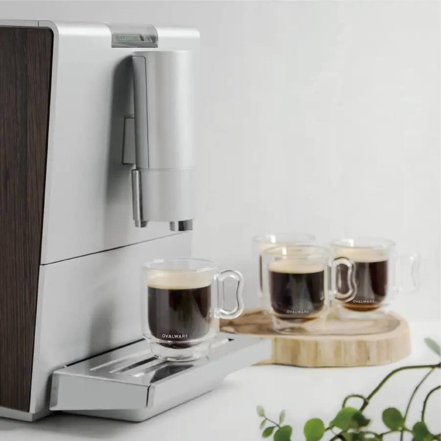 Ovalware - Wholesale Coffee/Tea Cup - Double Wall Espresso Glass Cups | 4oz | Set of 210