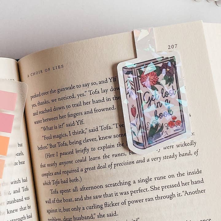 Midnight Readers Shop - Wholesale Bookmark - Get lost in a book -Floral Magnetic Bookmark
