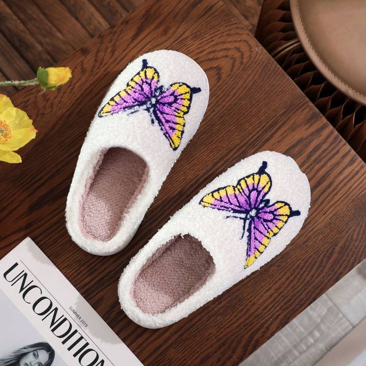 ACCITY - Wholesale Slippers - Women's - HOME COLORFUL BUTTERFLY COTTON SLIPPERS_CWSHS0767