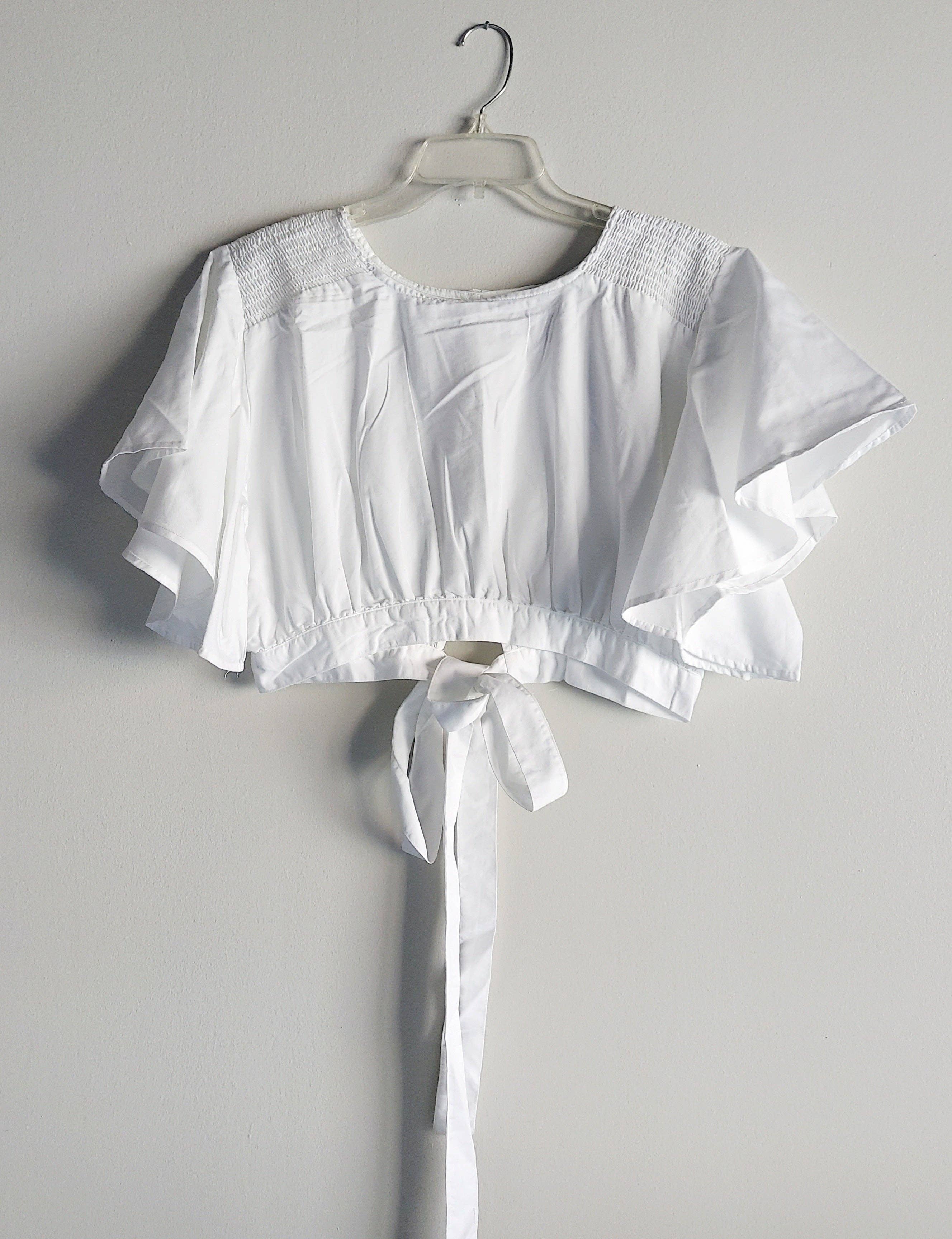 India Batik – wholesale Set med topp och byxa – Dam – Crop Top/Harem Byxa - Vit1