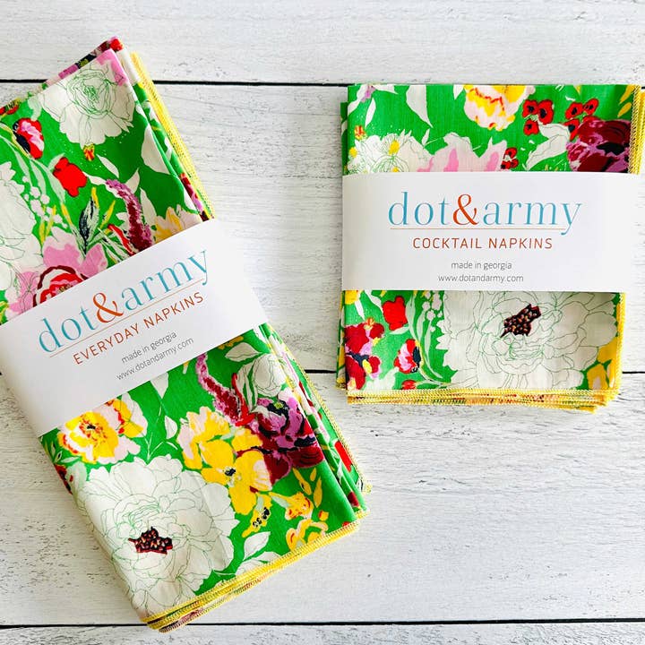 Dot and Army - Wholesale Dinner & Cloth Napkin - Terrace Garden Cloth Napkins, set of four2