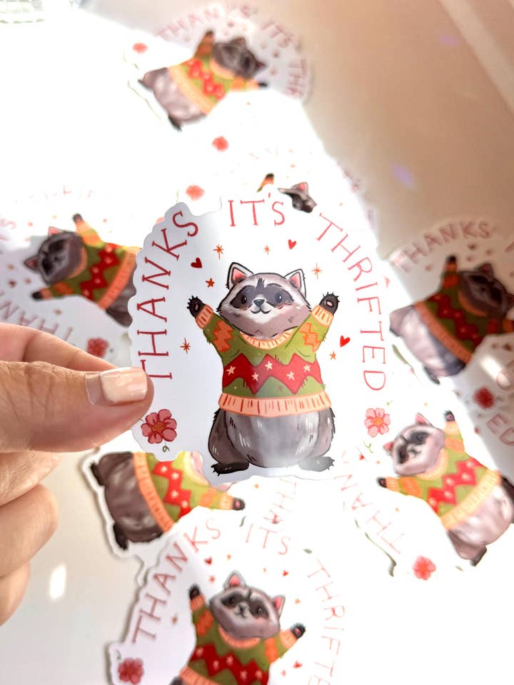 Autocolante Vinil Impermeável Guaxinim Fofo Thrifting por atacado de BriPrice Artistry