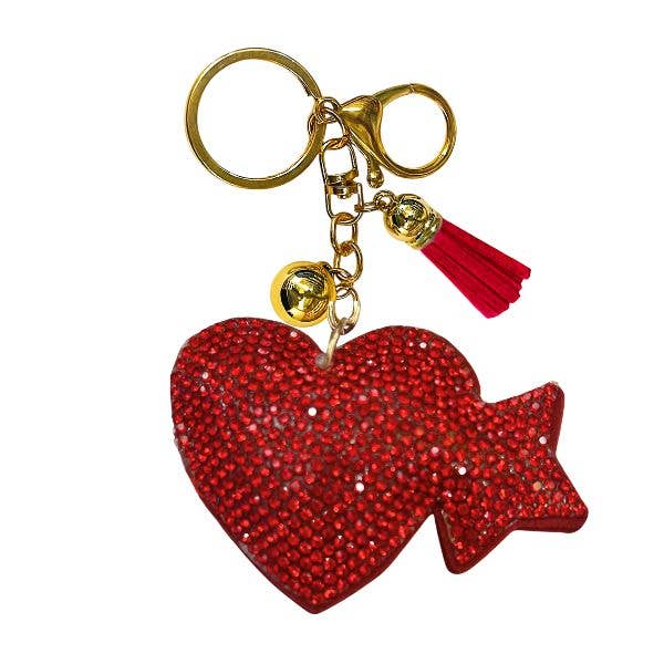 Queens Designs - Wholesale Keychain - Women's - Heart Crystal Bling Keychains11