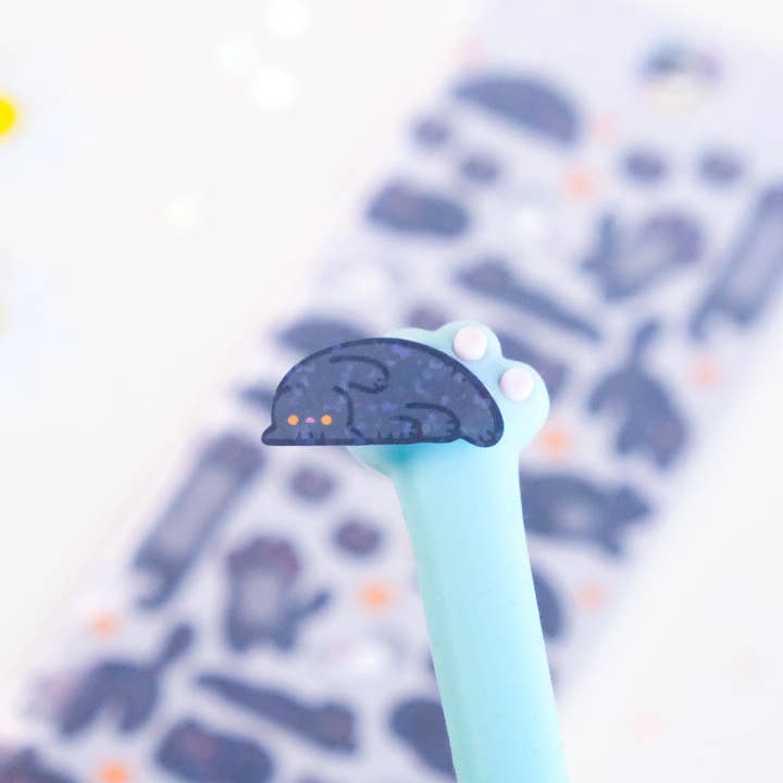 Sparkles in the Wild - Wholesale Sticker - Feuille d'autocollants déco pailletés chat mignon11