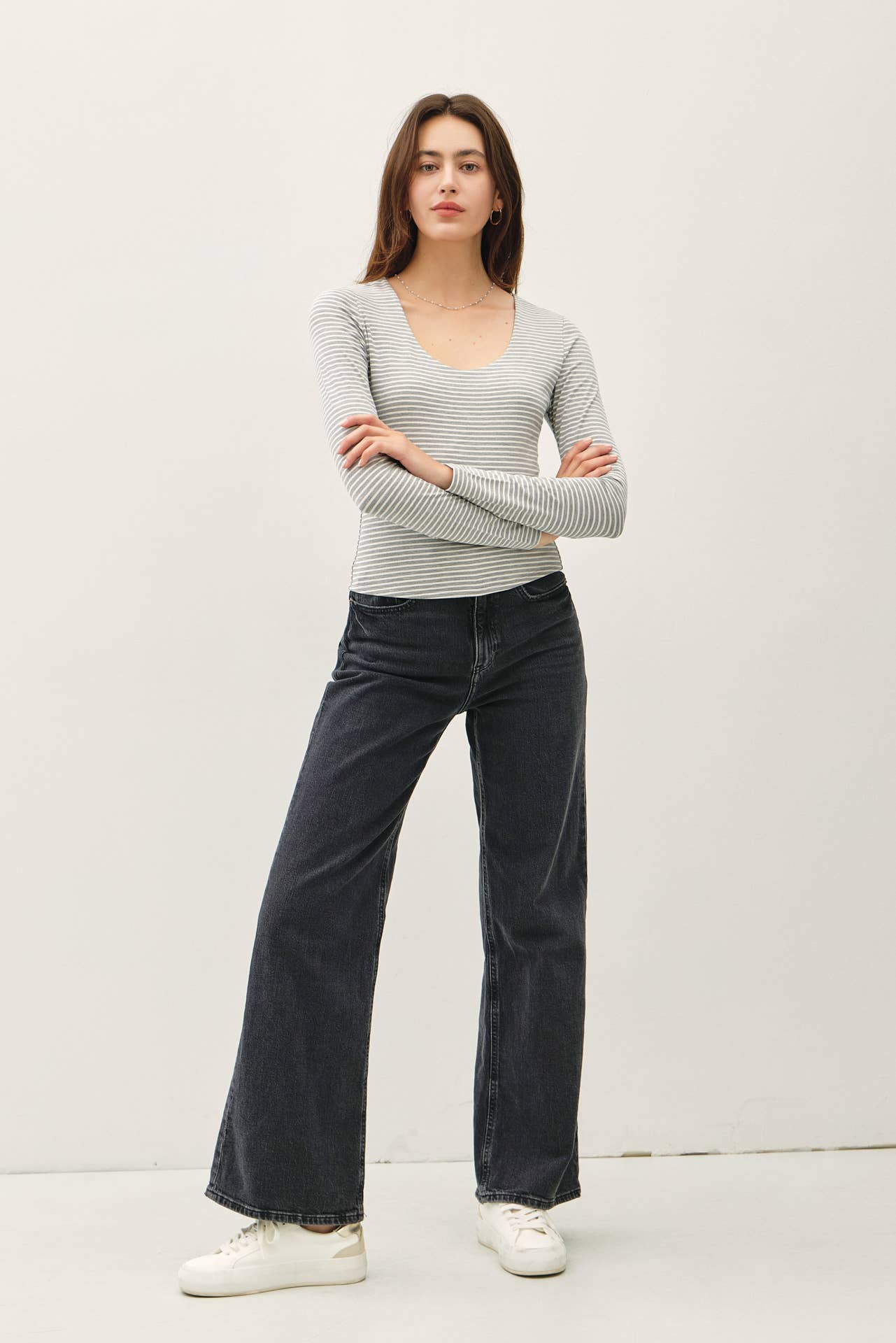 Be Cool - Vente Haut en maille – femme - TOP À MANCHES LONGUES RAYÉ ULTRA DOUX BASIQUE1