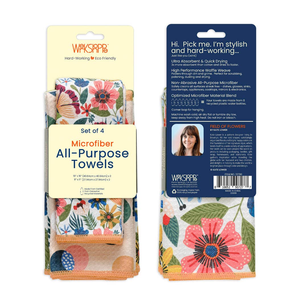 WerkShoppe - Wholesale Tea Towel - Field Of Flowers All Purpose Towel Set9