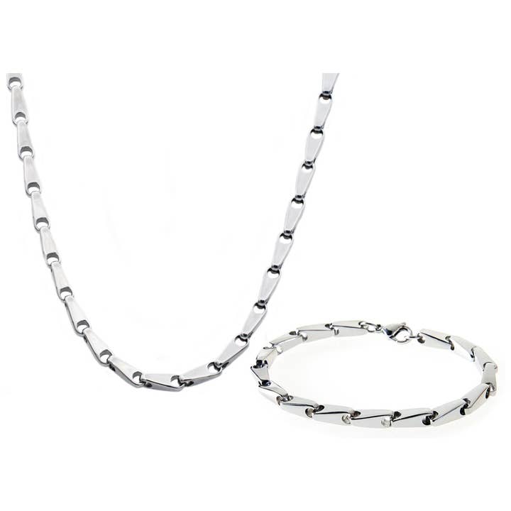 Ensemble de chaînes à maillons en acier inoxydable pour hommes pour la vente par Blackjack Mens Jewelry
