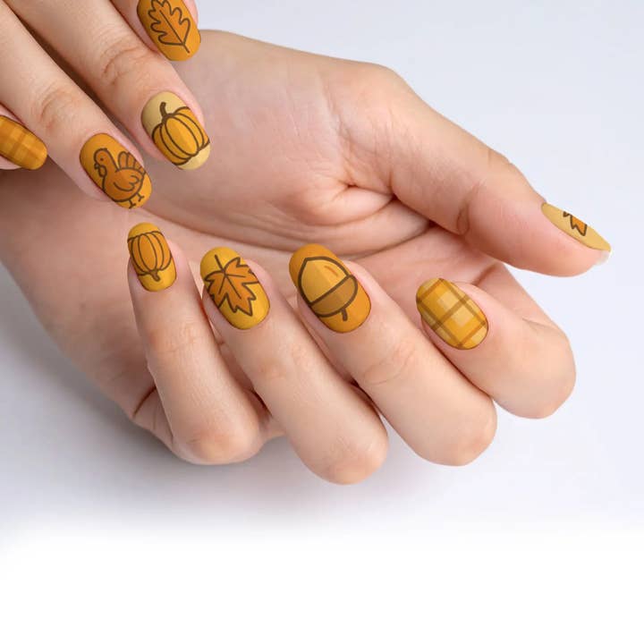 FYNE BODY - Wholesale Press-on/fake nails - Turkey Time Tan Thanksgiving Press-On Nails63