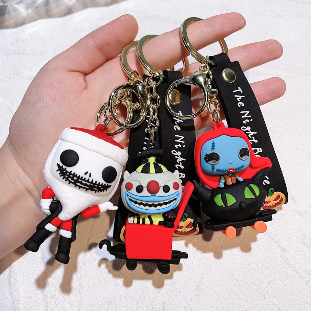Holiday Farm - Wholesale Keychain - Unisex - Fright Night Skeleton Jack PVC In Bulk Keychain2
