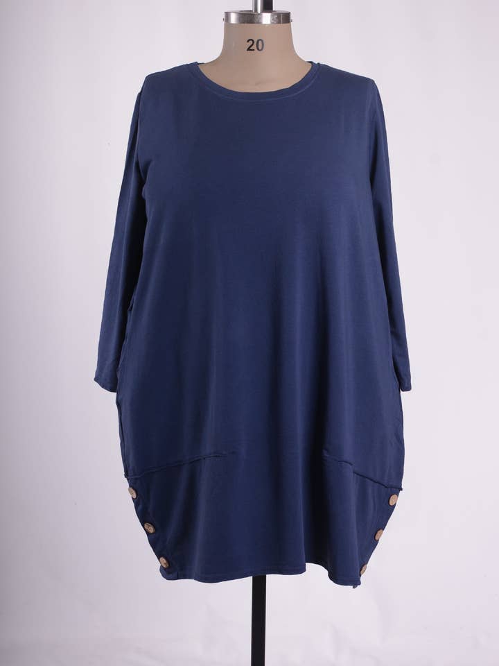 Buttoned Hem Dress - 10667 for wholesale by Jeld Wholesale