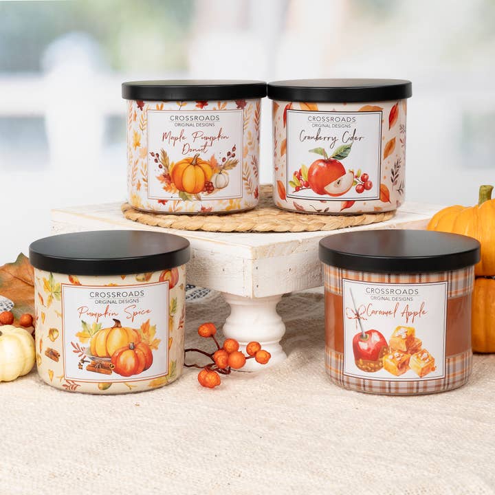 Crossroads Original Designs - Wholesale Jar/Filled Candle - Fall Country Cottage Collection - 15 oz. Pre-Pack1